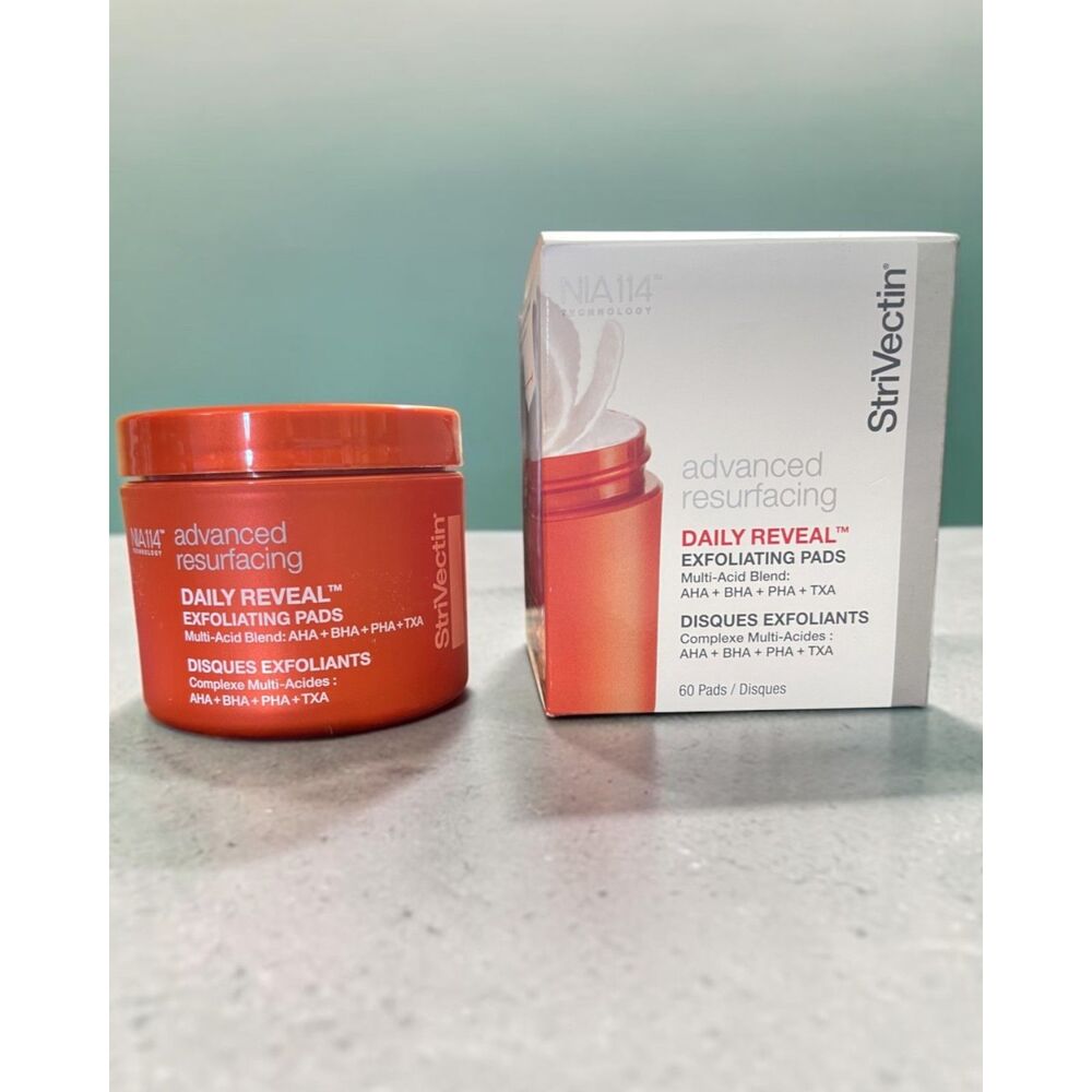 StriVectin NIA114 Daily Reveal Exfoliating Face Pads Remove Dead Skin 60 Pad Ct